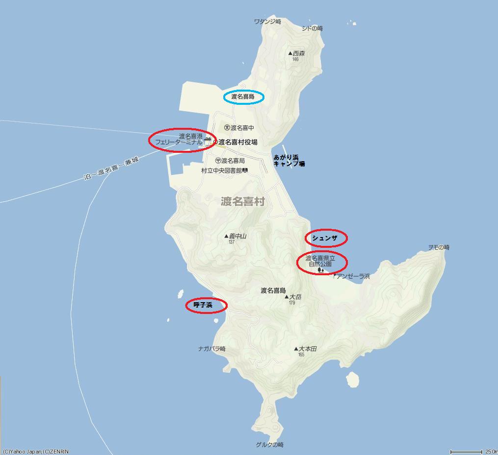 渡名喜島地図