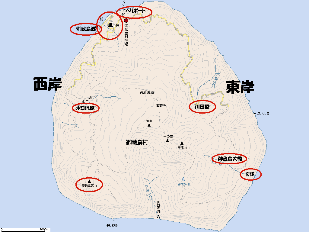 御蔵島地図