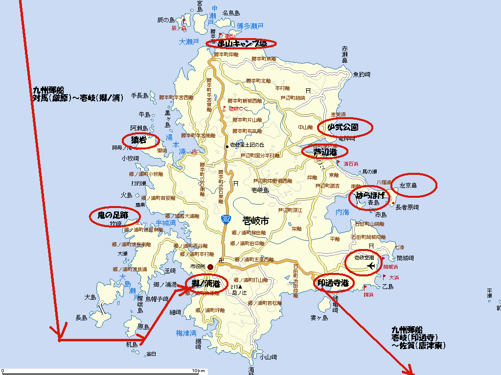 長崎県　壱岐地図
