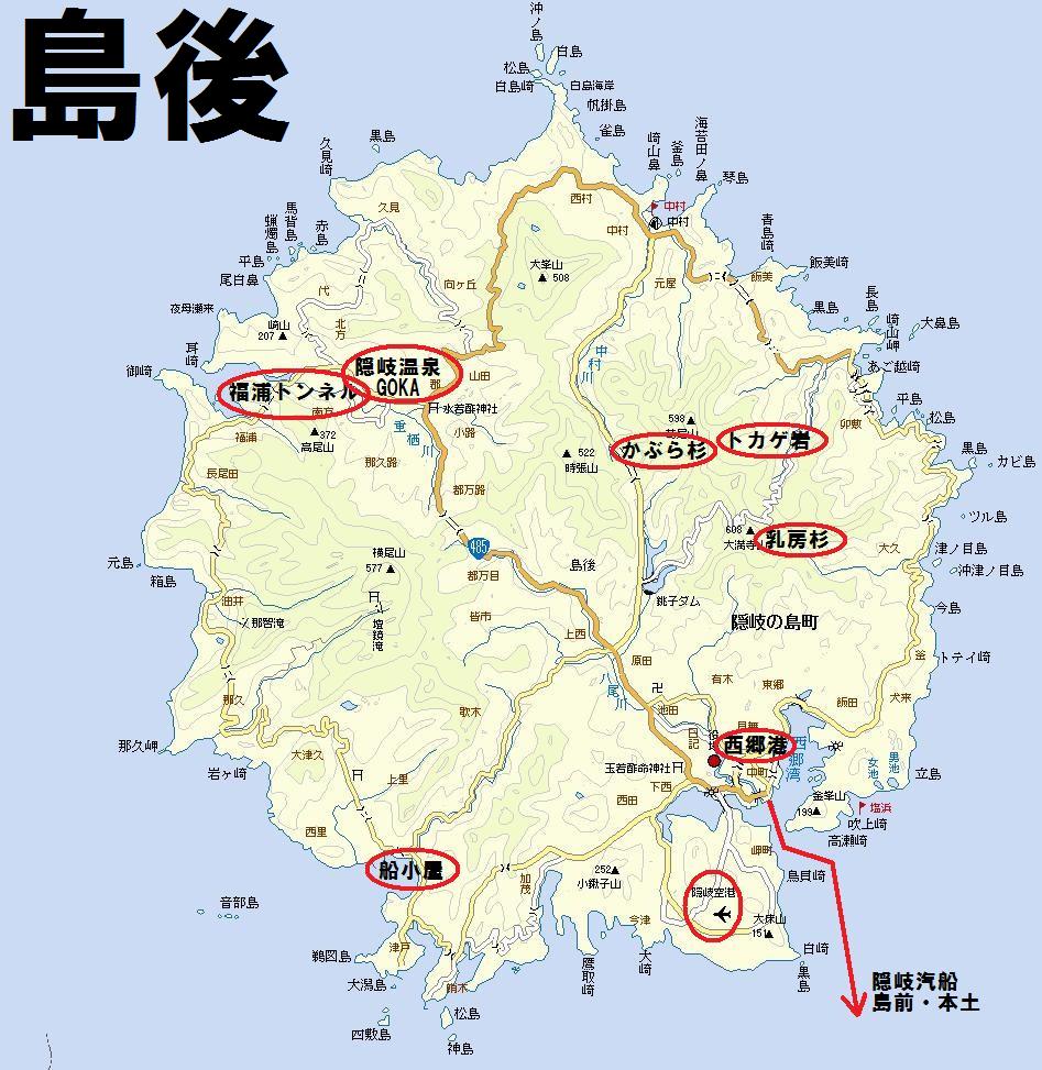 隠岐諸島 島後地図
