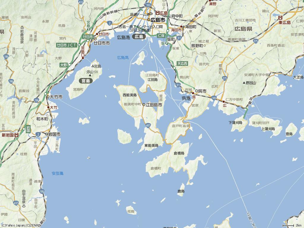江田島・倉橋島・鹿島地図